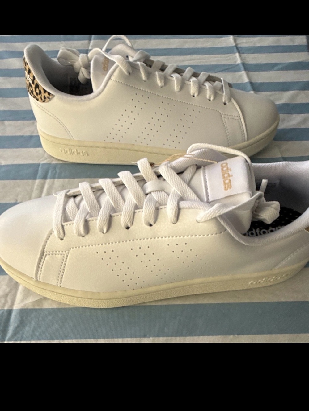 Adidas Advantage White Leopard Sneakers US Women 10 Men 9 GW4850